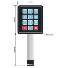 Button Pad 4 x 3 - with sticker backing (keypad)