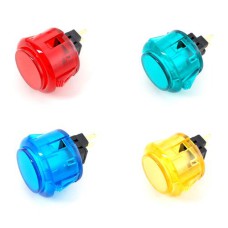 Arcade Button - 30mm Translucent Blue / Green / Yellow or Red