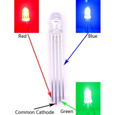 LED - RGB - 5mm - Common Cathode  (Pack of 5)